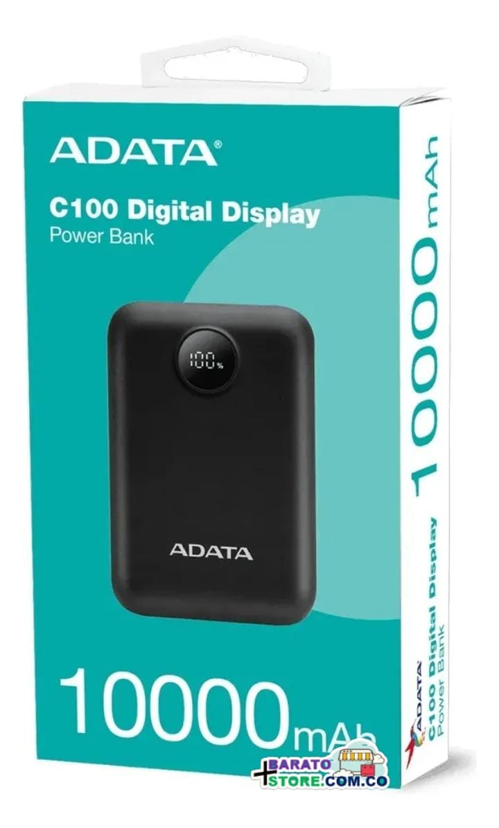 Power Bank C100 ADATA 10.000 mAh. Con pantalla digital.