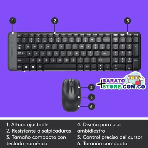 Combo Inalámbrico Logitech Mk220, Teclado Compacto Y Mouse