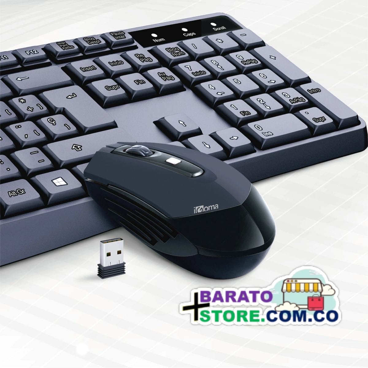 Teclado y Mouse Inalámbrico AN-100 Marca iGoma Original.