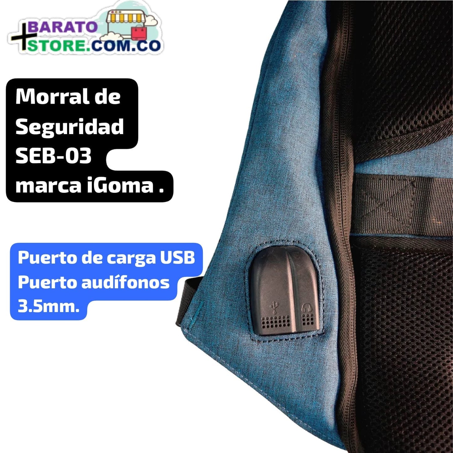 Morral de Seguridad SEB-03 marca iGoma Original.