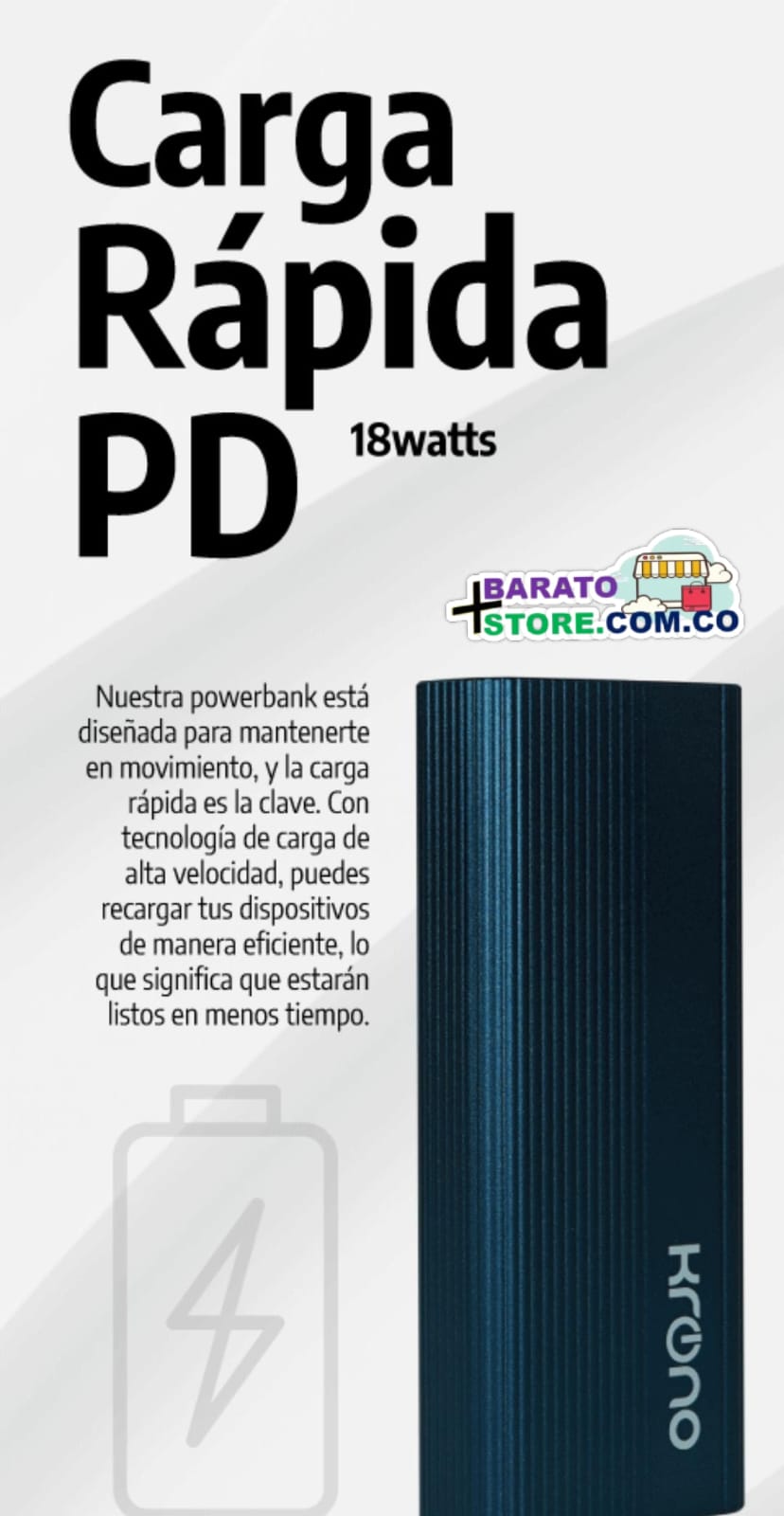 Power Bank M-15 10.000 mAh marca Krono Original.