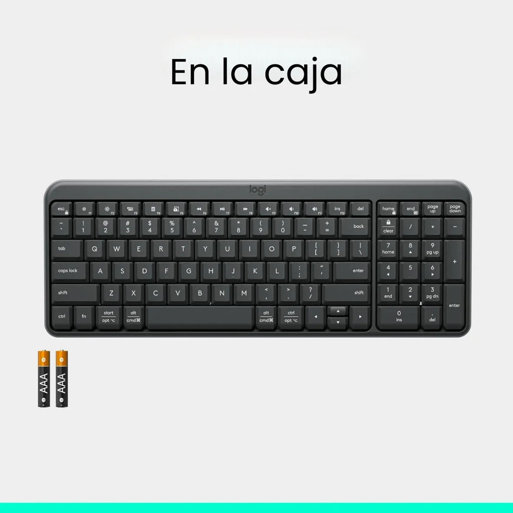 Teclado Inalámbrico Bluetooth, Marca Logitech K250 con Diseño Compacto.