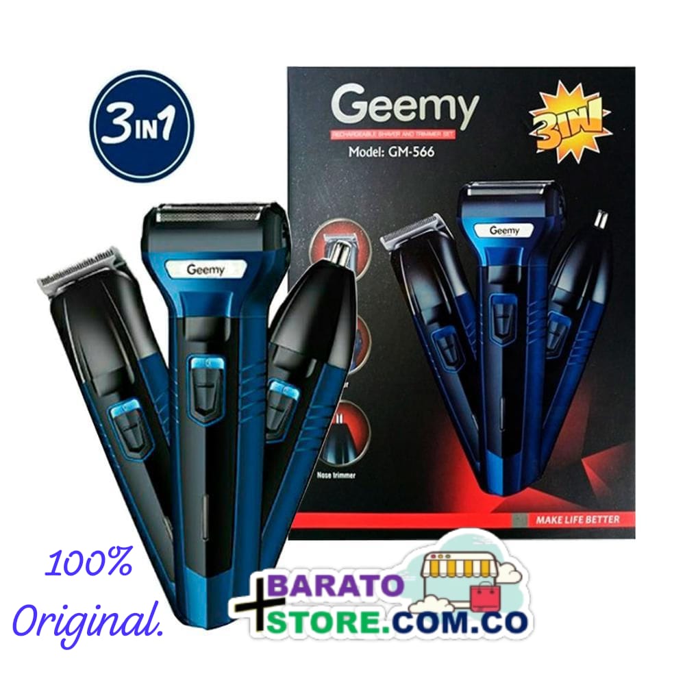 Maquina 3 En 1 Geemy Afeitadora-patillera-nariz Recargable GM-566 Original.