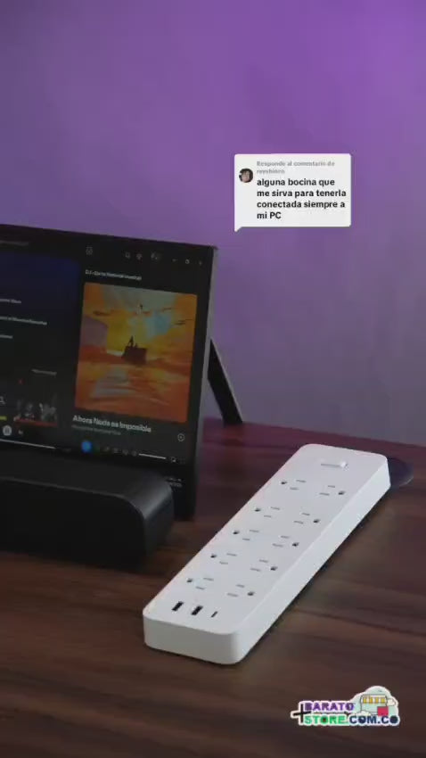 Barra de sonido Bluetooth Portátil 100% Inalámbrica Marca 1Hora Boc241 Negro.