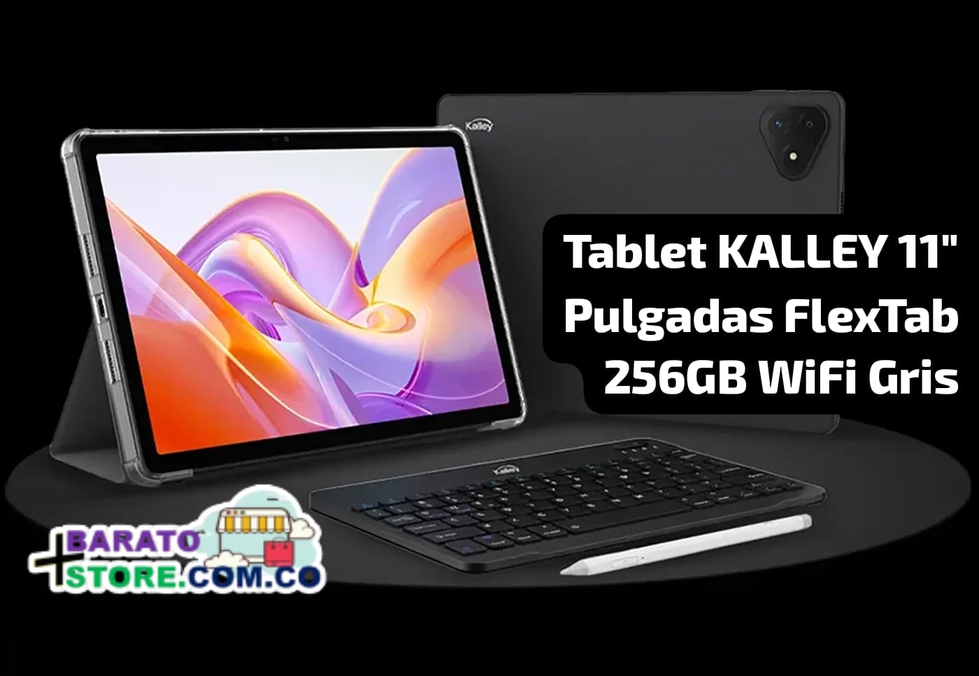 Tablet KALLEY 11" Pulgadas FlexTab 256GB WiFi Gris.