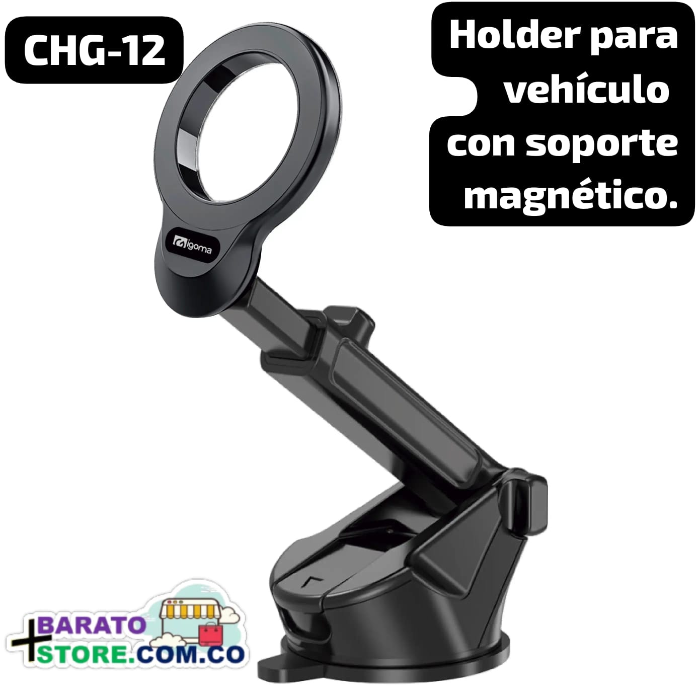 Holder para vehículo con soporte magnético CHG-12 marca iGoma Original.