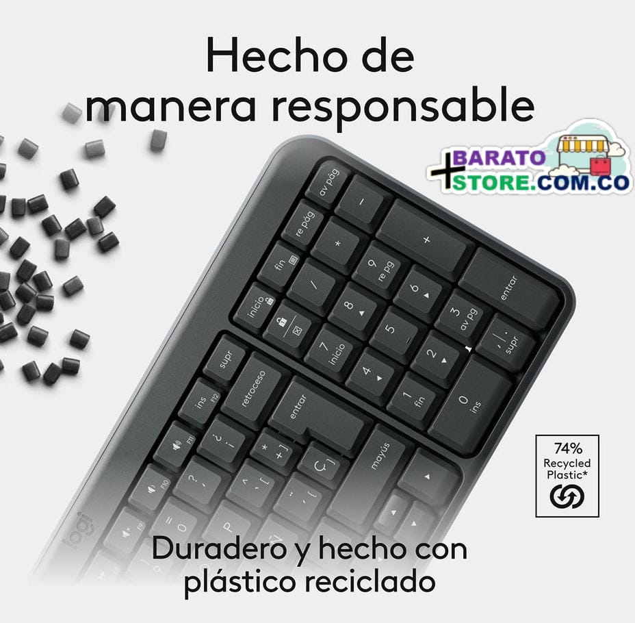 Teclado Inalámbrico Bluetooth, Marca Logitech K250 con Diseño Compacto.