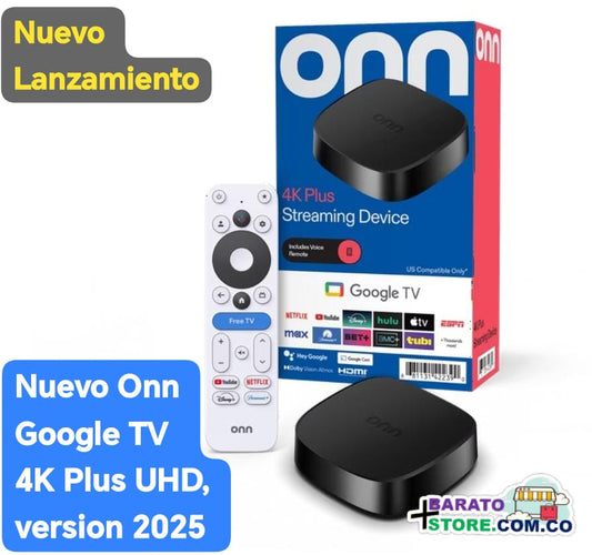 Nuevo Onn Google TV 4K Plus UHD, version 2025, Programado para Colombia.