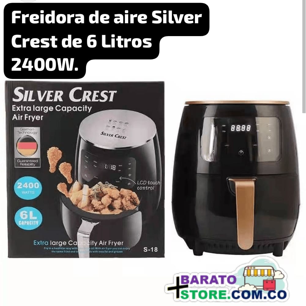 Freidora de aire Silver Crest de 6 Litros 2400W.