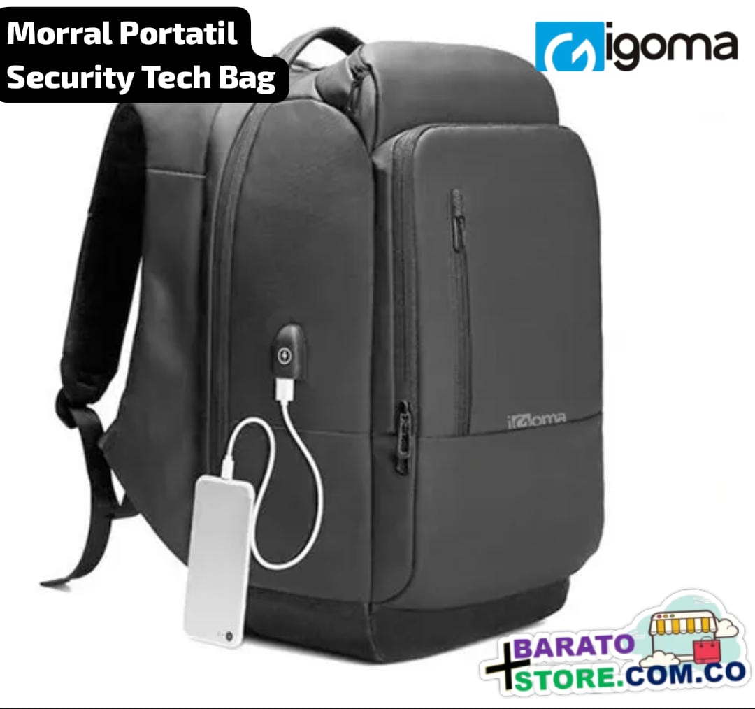 Morral Portatil Security Tech Bag, marca iGoma Original. Portátiles hasta 17"