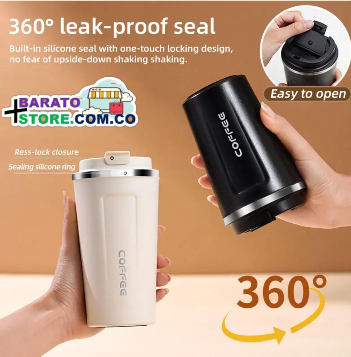 Termo para bebidas frías o calientes con Display digital indicador de temperatura.