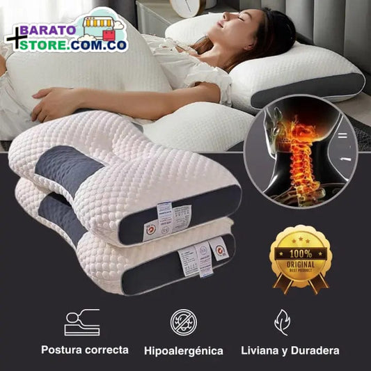 Combo x 2 Almohadas Ortopédicas para el cuidado del cuello, Color Blanco.