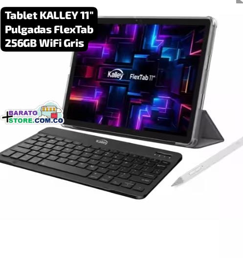 Tablet KALLEY 11" Pulgadas FlexTab 256GB WiFi Gris.