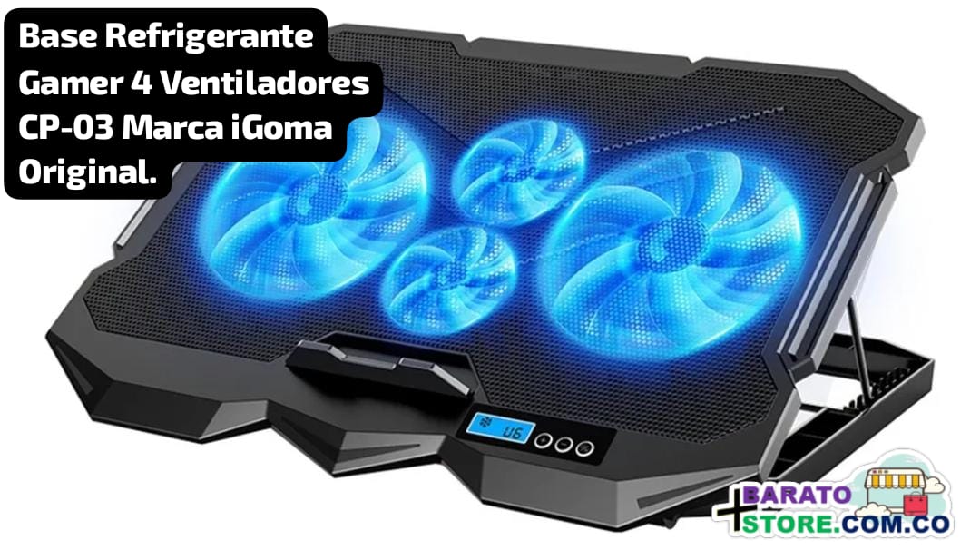 Base Refrigerante Gamer 4 Ventiladores CP-03 Marca iGoma Original.