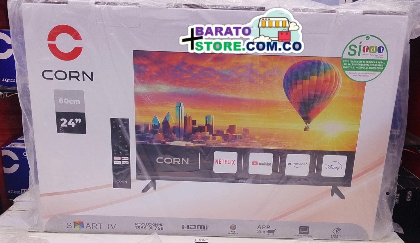 Televisor Smart TV Led 24" marca Corn.