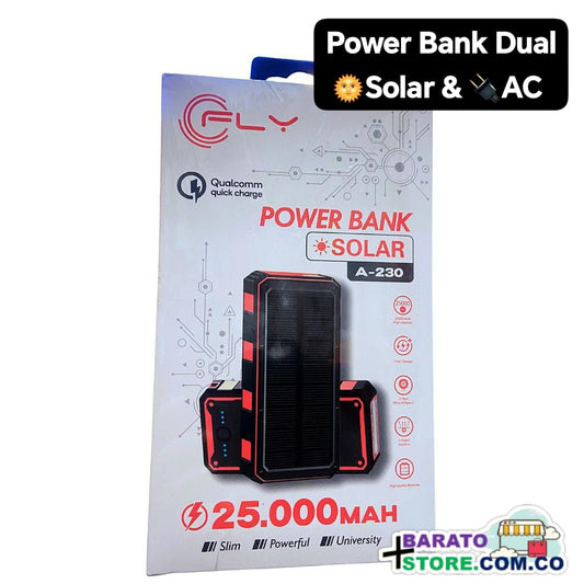 POWER BANK FLY SOLAR 25000 mAh A-230 QC