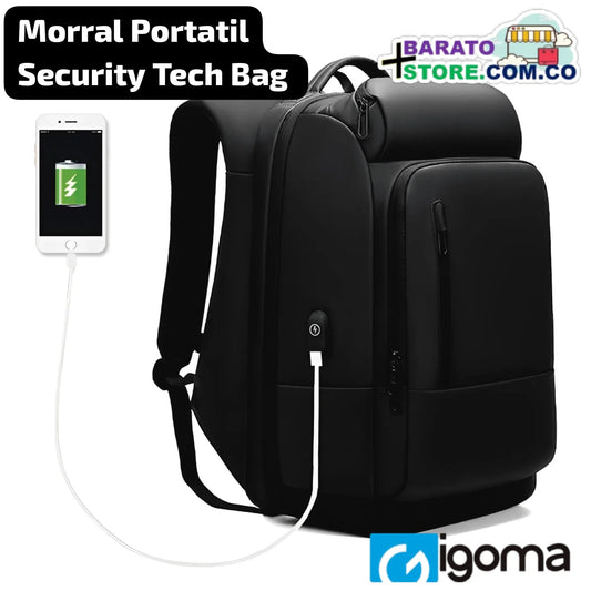 Morral Portatil Security Tech Bag, marca iGoma Original. Portátiles hasta 17"