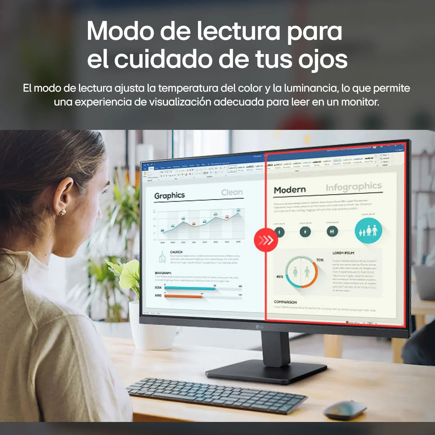 Monitor LG 27" Pulgadas 27MR400 FHD Plano Negro