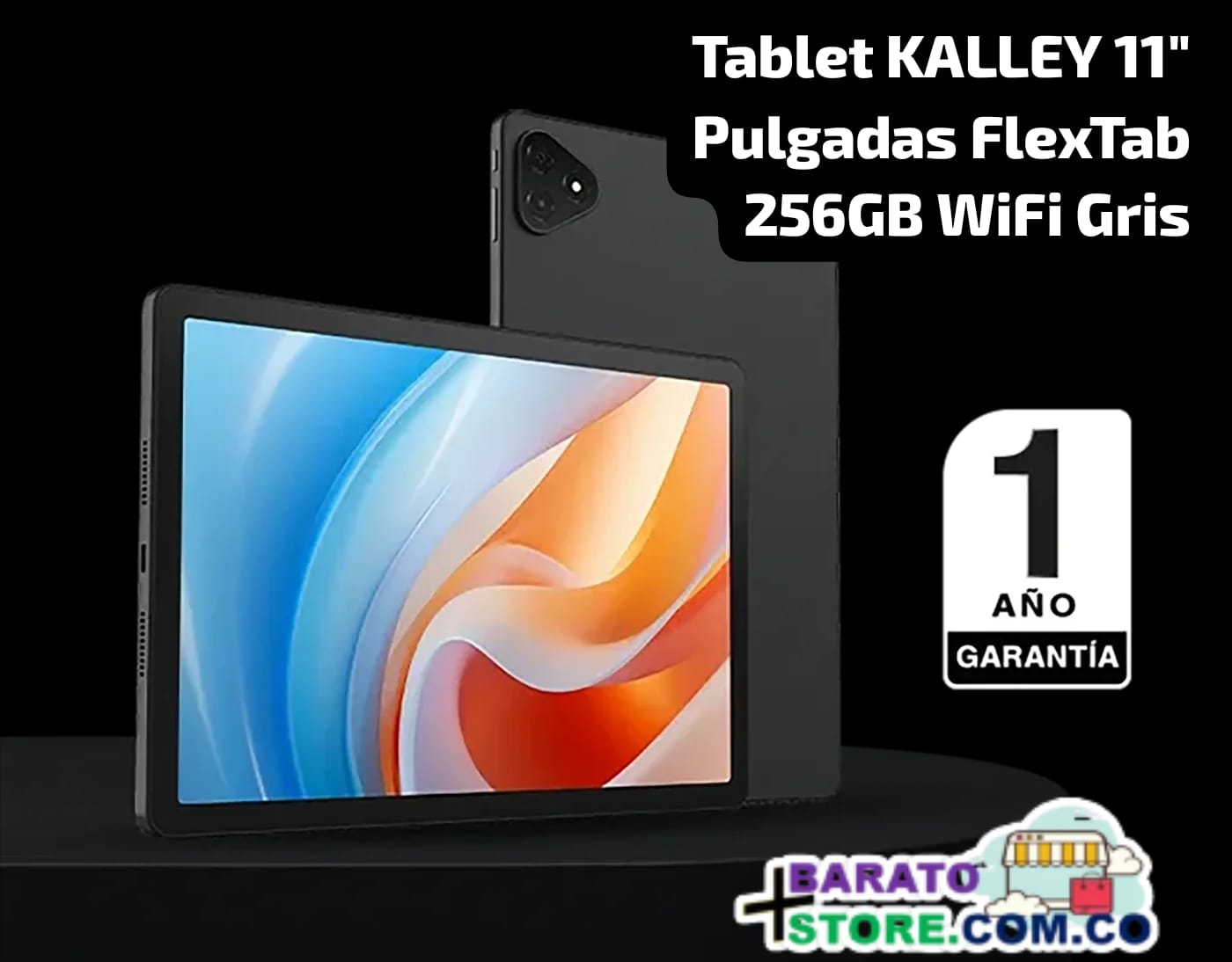 Tablet KALLEY 11" Pulgadas FlexTab 256GB WiFi Gris.
