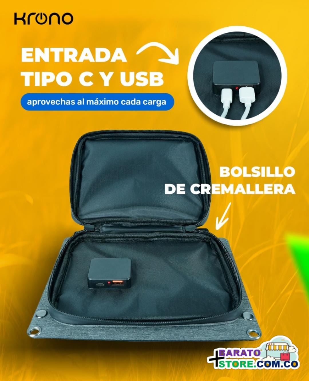 Panel Solar 25W. Marca Krono.