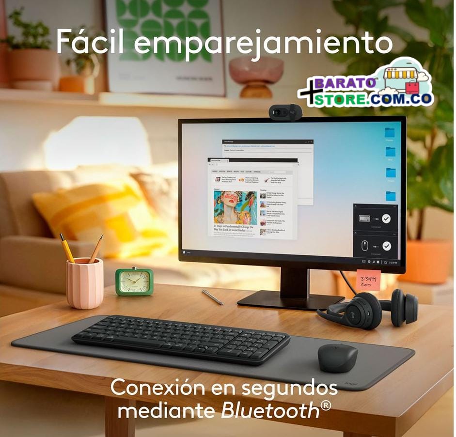 Teclado Inalámbrico Bluetooth, Marca Logitech K250 con Diseño Compacto.