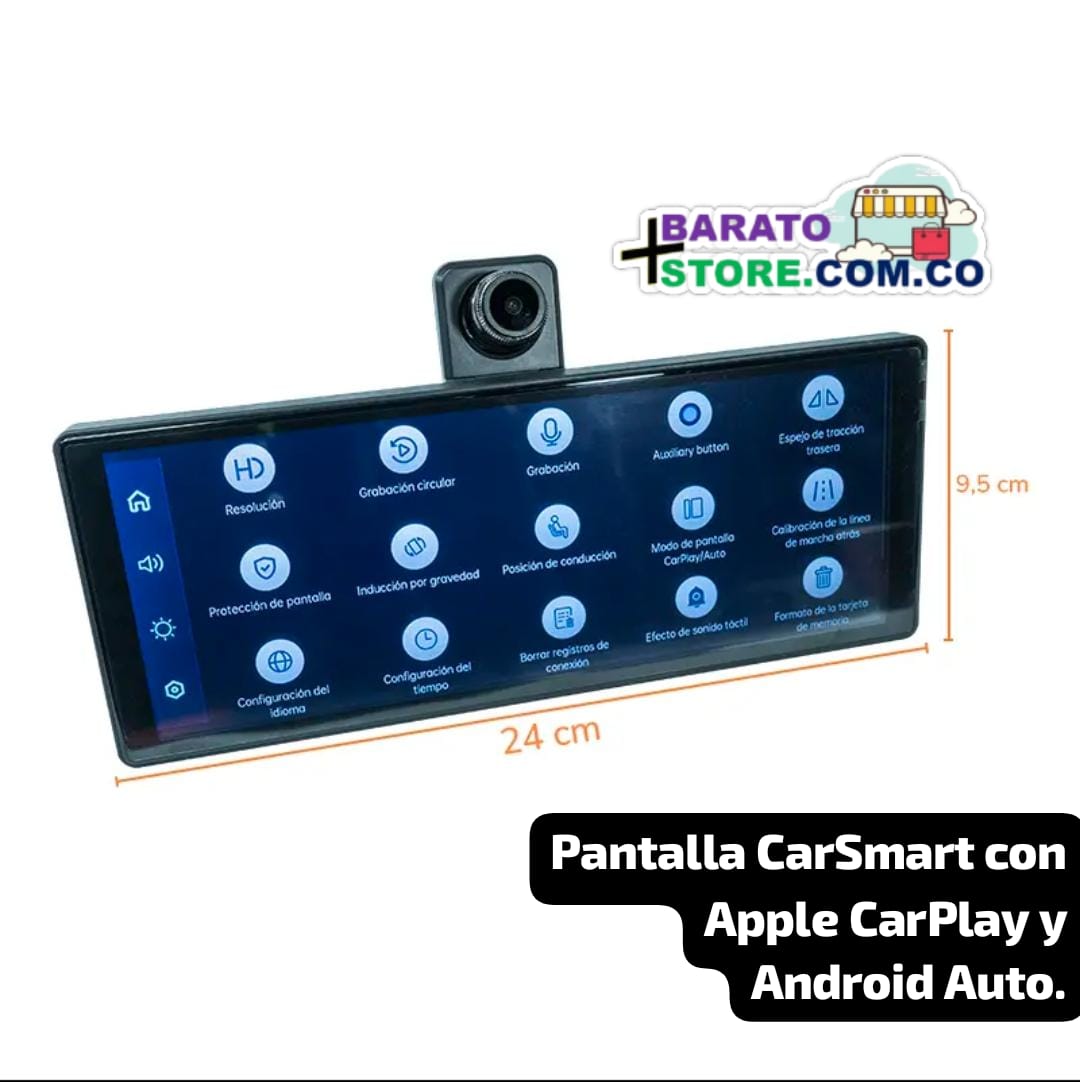 Pantalla CarSmart con Apple CarPlay y Android Auto.