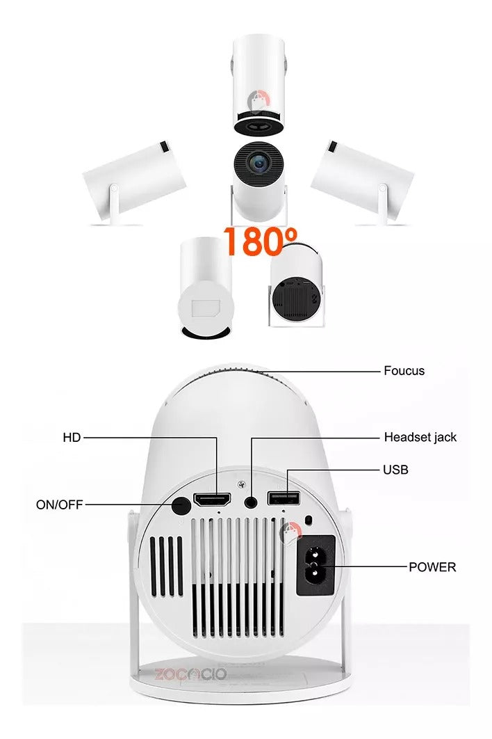Combo Proyector Led HY300-1 + Barra de Sonido OKEY V-70 Surround 360.