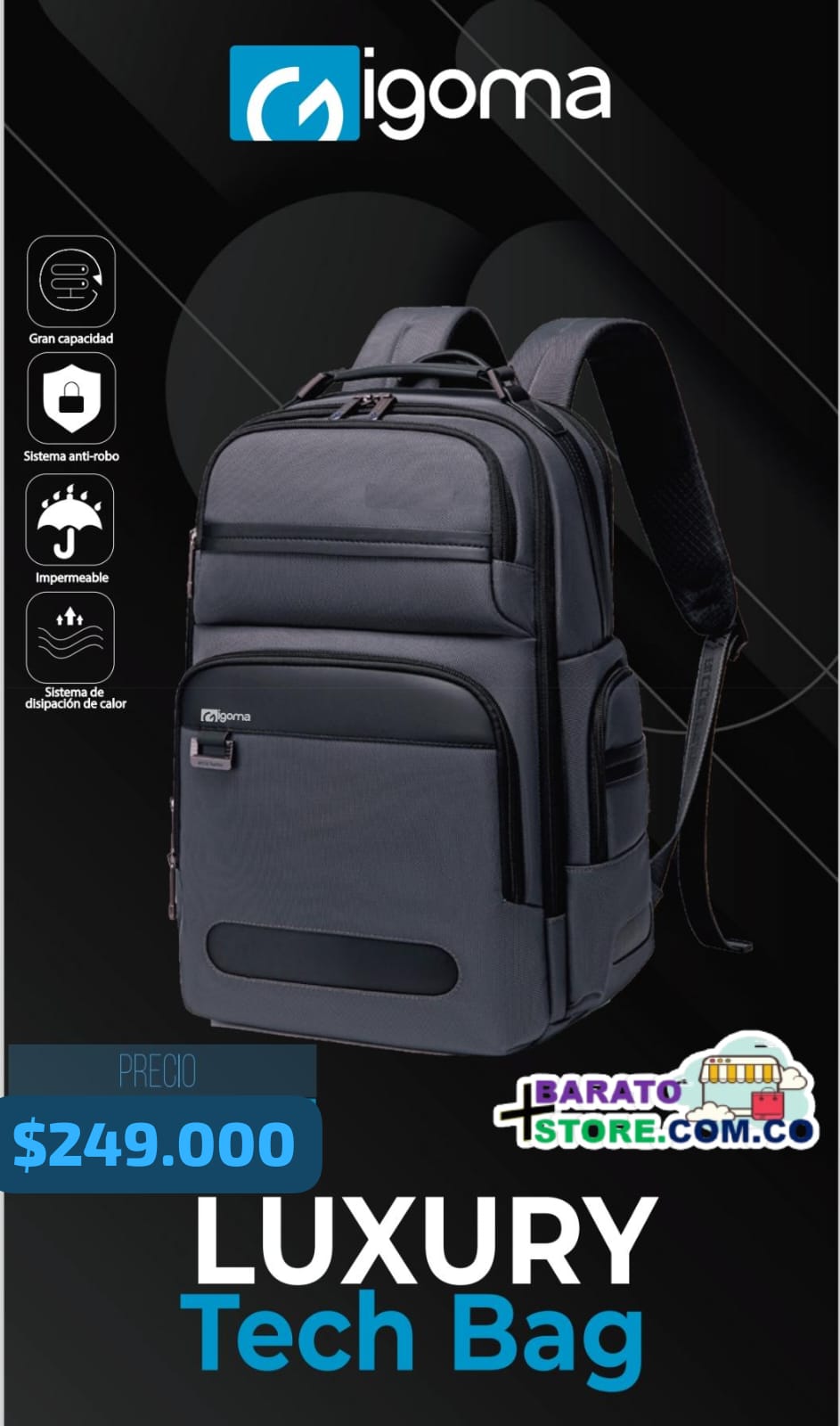 Morral tecnológico de lujo - marca iGoma.