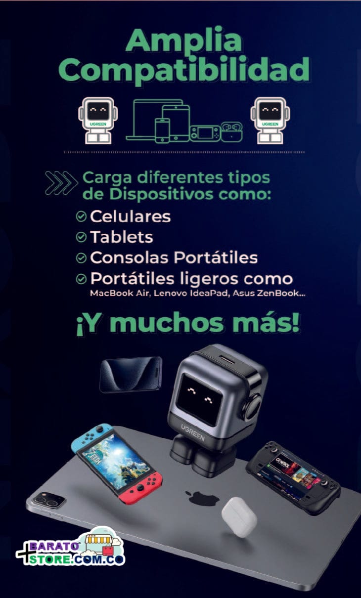 Cargador Mini GaNRobot 30W ⚡ marca UGREEN original. ⚡