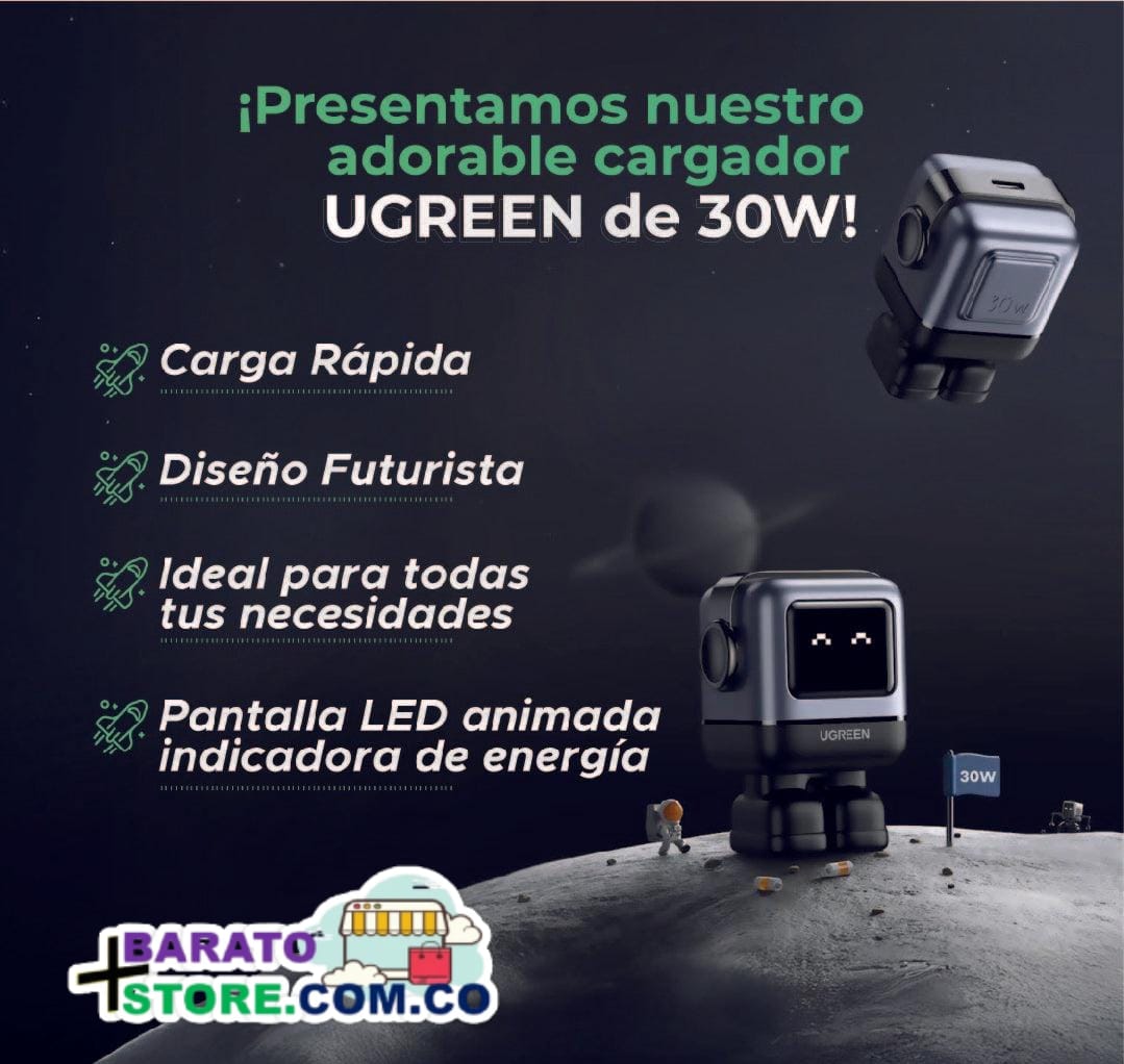 Cargador Mini GaNRobot 30W ⚡ marca UGREEN original. ⚡