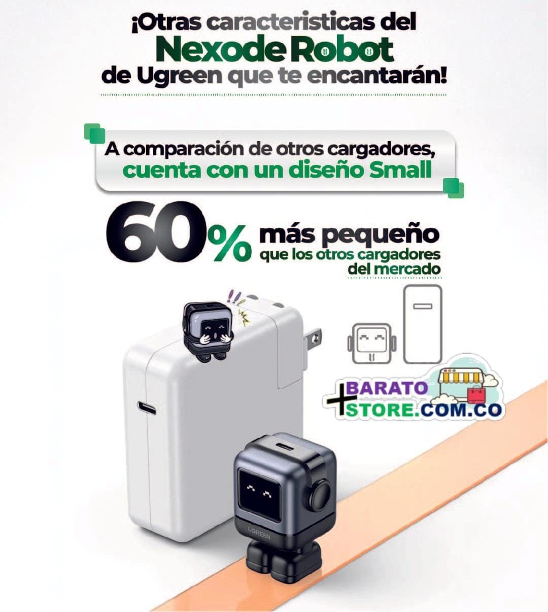 Cargador Mini GaNRobot 30W ⚡ marca UGREEN original. ⚡