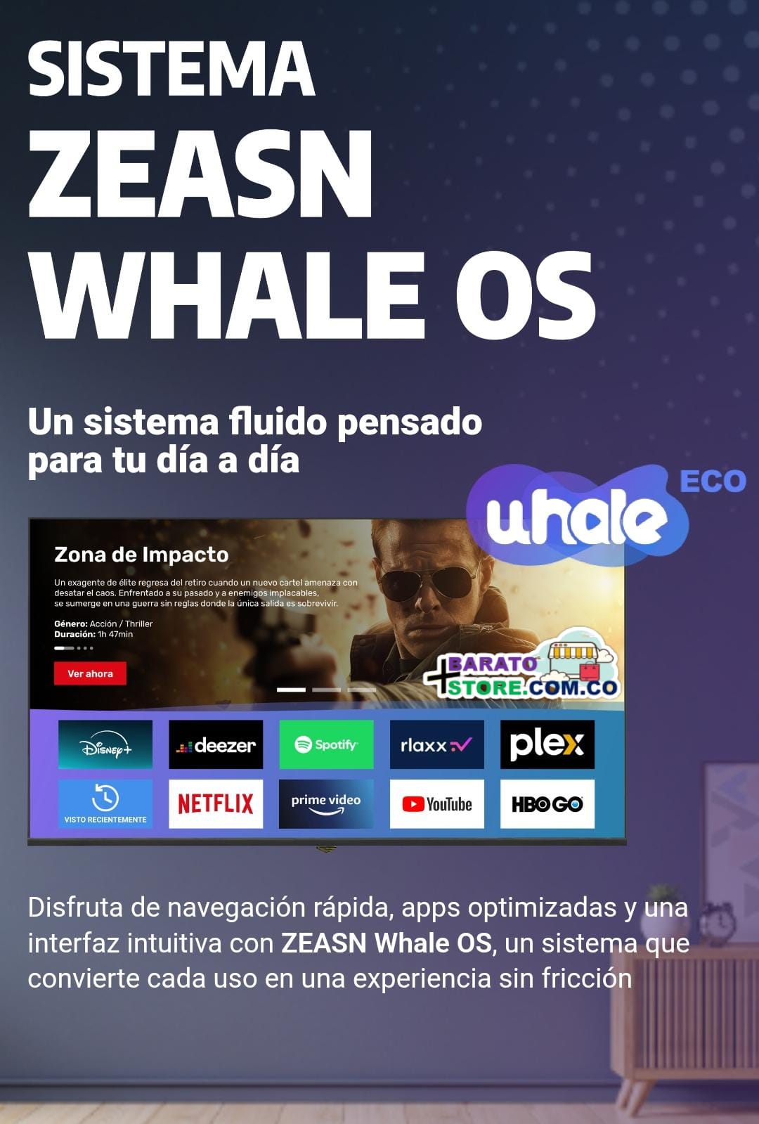 Smart TV D-LED 50" Marca Krono. KTH-5000.
