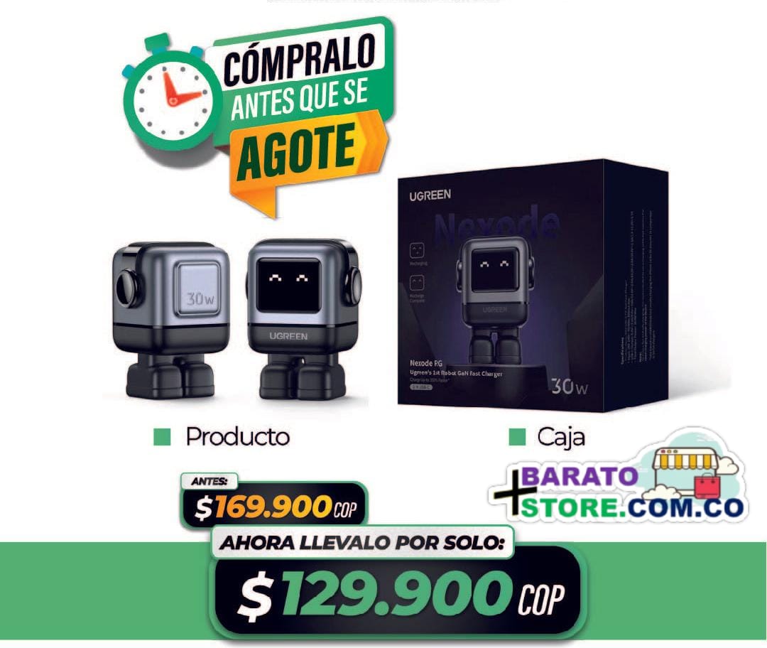 Cargador Mini GaNRobot 30W ⚡ marca UGREEN original. ⚡