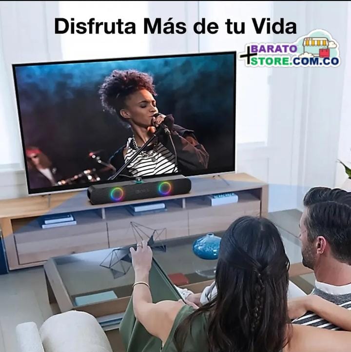 Barra de sonido Bluetooth Portátil 100% Inalámbrica Marca 1Hora Boc241 Negro.