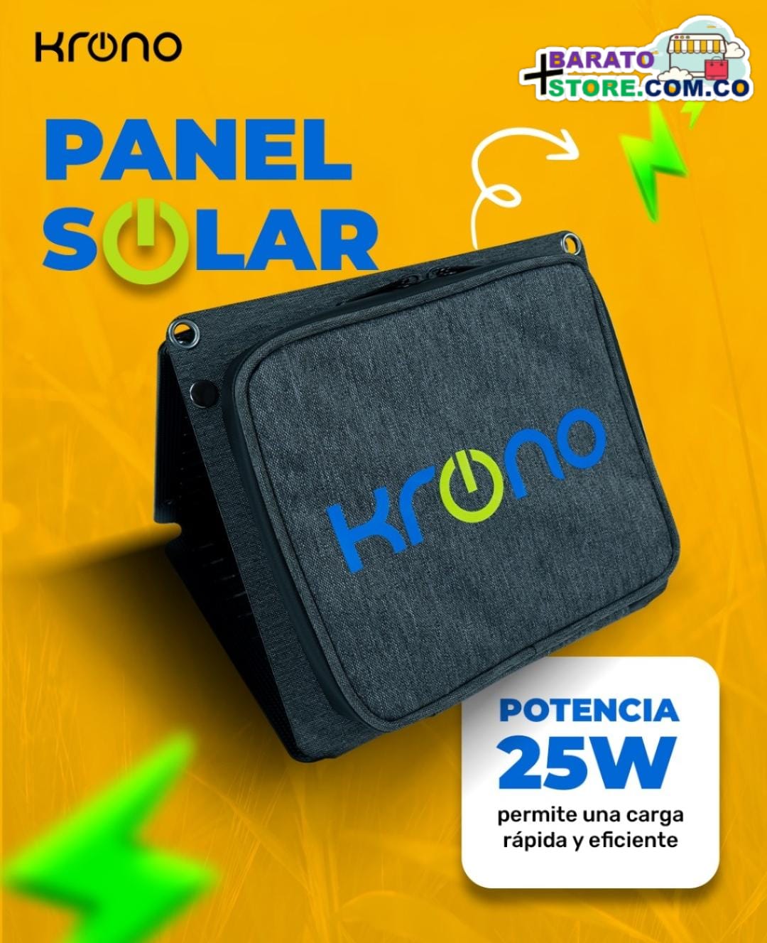 Panel Solar 25W. Marca Krono.