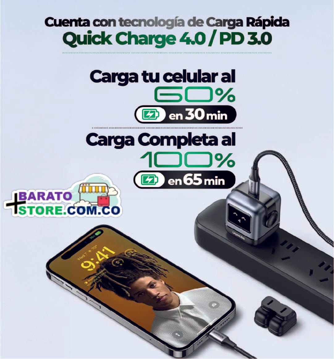 Cargador Mini GaNRobot 30W ⚡ marca UGREEN original. ⚡