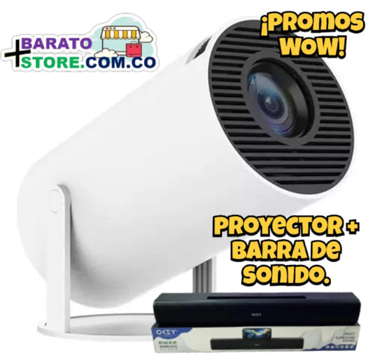 Combo Proyector Led HY300-1 + Barra de Sonido OKEY V-70 Surround 360.