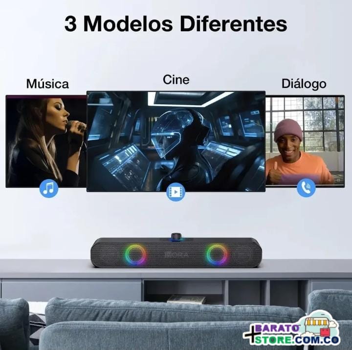 Barra de sonido Bluetooth Portátil 100% Inalámbrica Marca 1Hora Boc241 Negro.