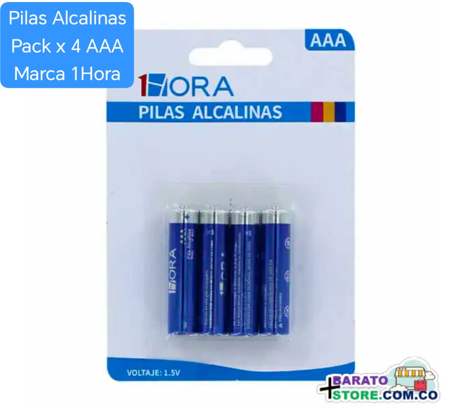 Pilas Alcalinas AAA GAR135 1HORA pack x 4 unidades.