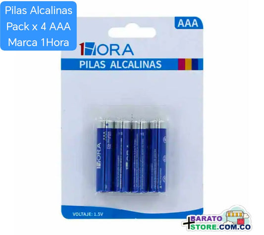 Pilas Alcalinas AAA GAR135 1HORA pack x 4 unidades.