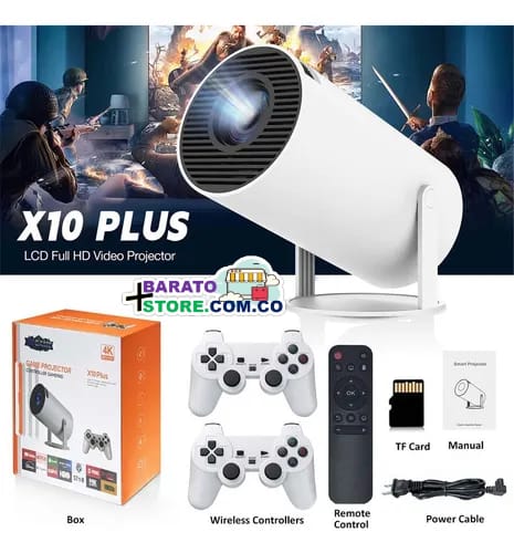 Proyector X10 Plus - Consola De Juegos Retro Con Proyector,