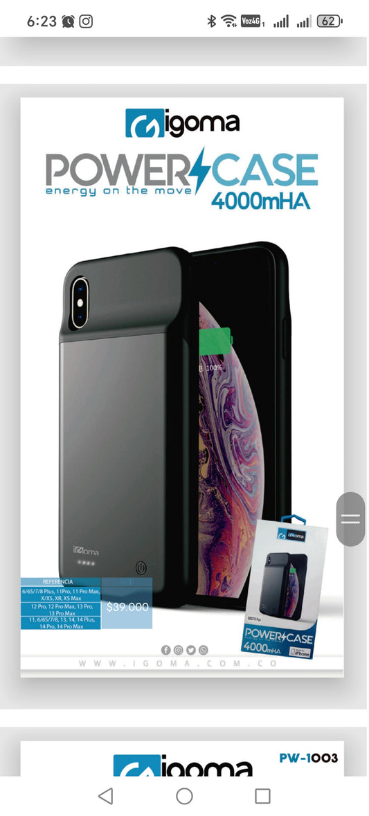 Nueva Power Case marca iGoma Original.