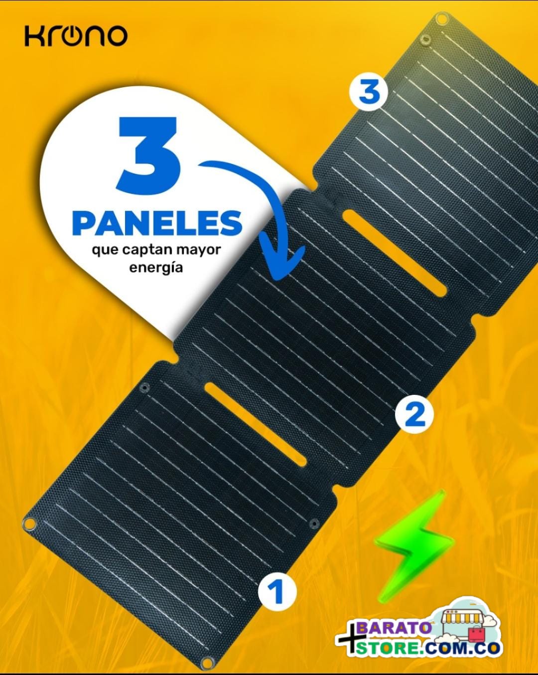 Panel Solar 25W. Marca Krono.