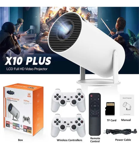Proyector X10 Plus - Consola De Juegos Retro Con Proyector,