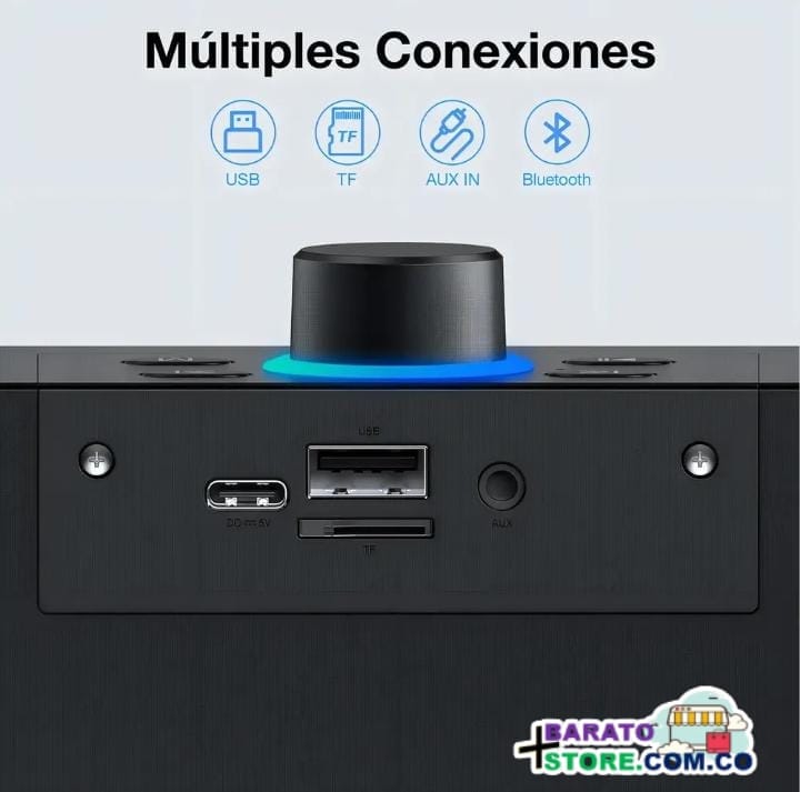 Barra de sonido Bluetooth Portátil 100% Inalámbrica Marca 1Hora Boc241 Negro.