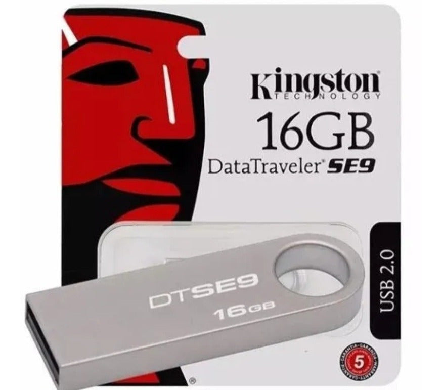 Memoria Usb 16GB marca Kingston Metalica.